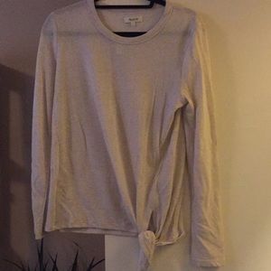 Madewell NWT Oatmeal Long-Sleeve Tie Shirt